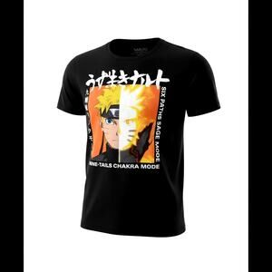 Naruto Shippuden Nine-Tails Chakra Mode Mens Black T-Shirt - Size: Medium